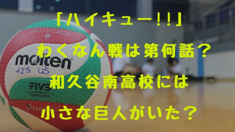 ハイキュー わくなん戦は第何話 和久谷南高校には小さな巨人がいた 1651blog ひろこいぶろく